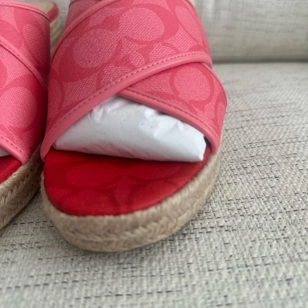 Coach Sloan Espadrille Pink Lemonade/Pop Red size 9M